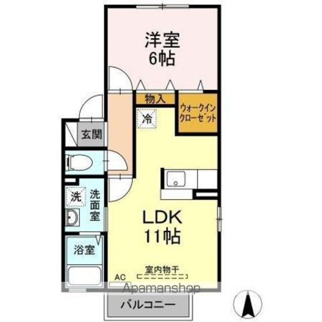 カルモタウン　ＡＢ[1LDK/40.61m2]の間取図