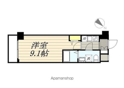 アイルカナーレ押上[1K/25.32m2]の間取図
