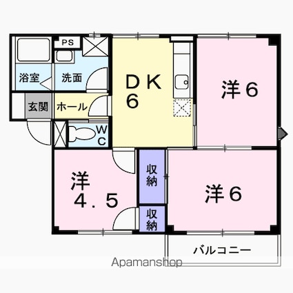 プラドール今野Ⅱ[3DK/50.1m2]の間取図
