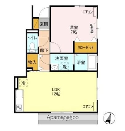 シャルマンステラ　Ｃ[1LDK/45.83m2]の間取図