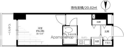 藤和シティスクエア練馬[1R/20.02m2]の間取図