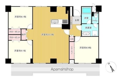 ルネ吉祥寺[3LDK/89.73m2]の間取図