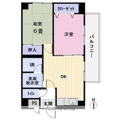 しるく・いち[2DK/48.6m2]の間取図