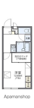 愛知県一宮市三ツ井５丁目[1K/21.81m2]の間取図