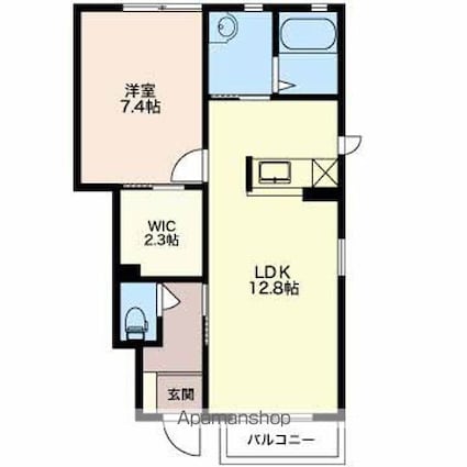 ヴィラウィンドＢ棟[1LDK/48.61m2]の間取図