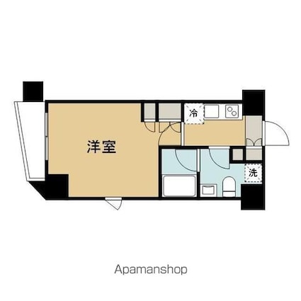 プラウドフラット浅草橋Ⅱ[1K/25.2m2]の間取図