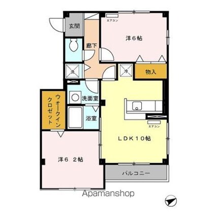 シェラック[2LDK/54.49m2]の間取図