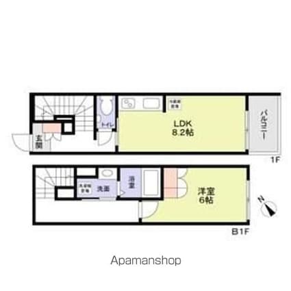 アダージョ小竹[1LDK/45.54m2]の間取図