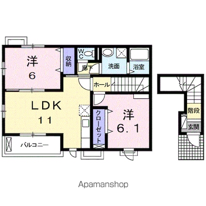 ビューティー・オアシス　Ⅰ[2LDK/57.86m2]の間取図