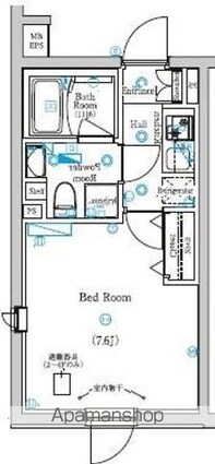 ラフィスタ新板橋[1K/23.27m2]の間取図