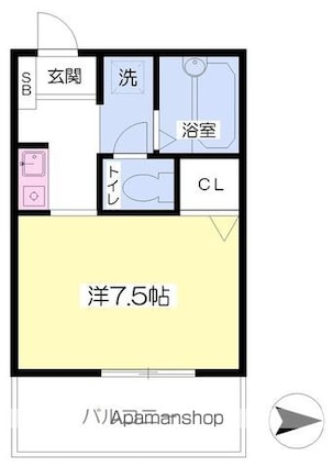 フォブール山越[1R/22.75m2]の間取図