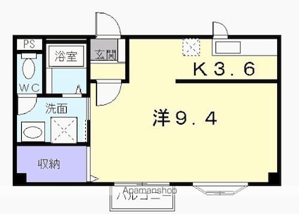 ブレスイングビレッジ[1K/31.66m2]の間取図