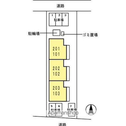 グラシア[2LDK/64.56m2]の配置図