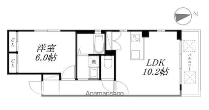 滋賀県大津市皇子が丘１丁目[1LDK/40.21m2]の間取図