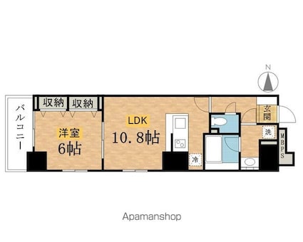 Ｐｅｒ　ｔｅ八王子[1LDK/41.53m2]の間取図