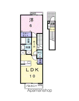 グランドソレイユ[1LDK/42.37m2]の間取図