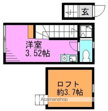 東京都杉並区成田東４丁目[1R/14.52m2]の間取図