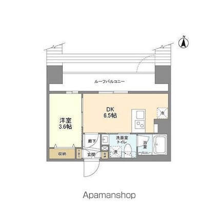 ウェルスクエア錦糸町ＳＯＵＴＨ[1DK/25.65m2]の間取図