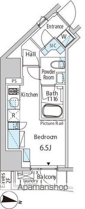 バウスフラッツ品川キャナルサイド[1R/22.55m2]の間取図
