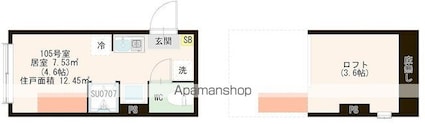 ＣＯＲＥ　ＳＴＹＬＥ板橋[1R/12.45m2]の間取図