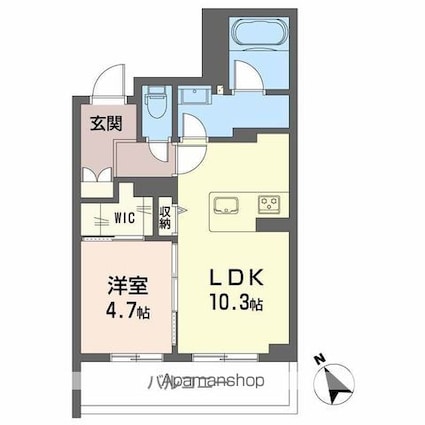 パストラール己斐中[1LDK/41.61m2]の間取図