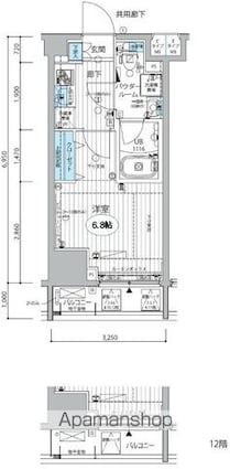 メインステージ三田アーバンスクエア[1K/22.58m2]の間取図