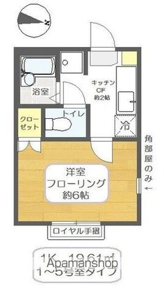 東京都江戸川区瑞江１丁目[1K/19.61m2]の間取図