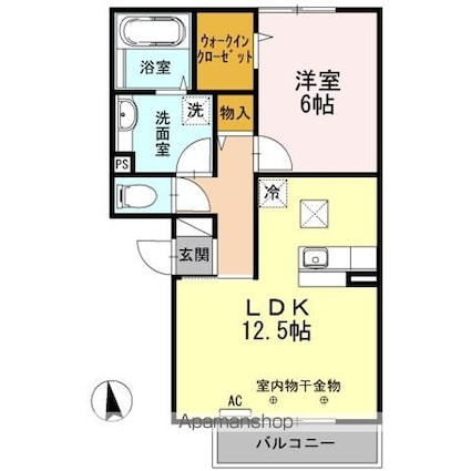 ルシオール　ＹＡＭＡＤＡ[1LDK/48.05m2]の間取図