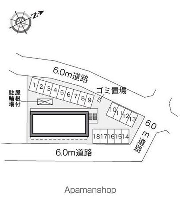 レオパレスＧＯＬＤ[1K/20.81m2]の配置図