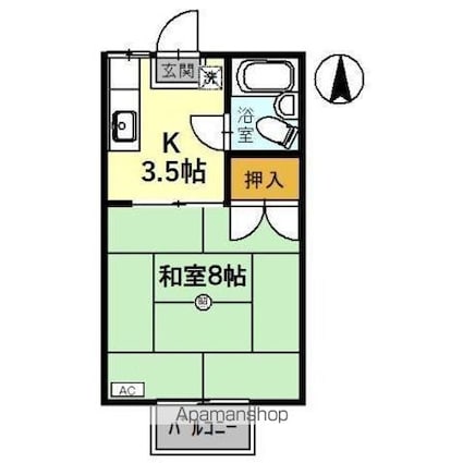 リバーハイツ[1K/21.96m2]の間取図