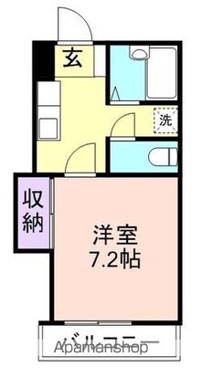 ハニカムⅣ[1K/24.5m2]の間取図