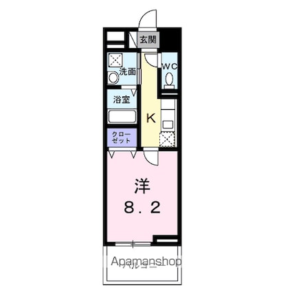 ザ・レジデンス水戸桜川[1K/30.71m2]の間取図