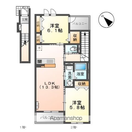 あすみが丘パレス[2LDK/60.99m2]の間取図