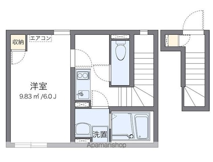 東京都新宿区富久町[1K/24.1m2]の間取図