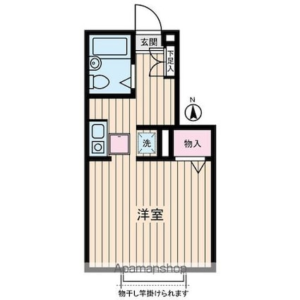 カサベルデ[1R/21.73m2]の間取図