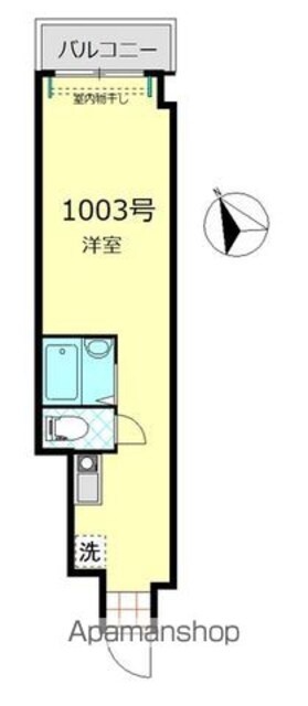 日神プラザ中目黒[1R/22.72m2]の間取図
