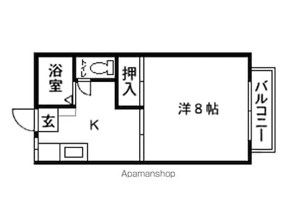 メゾンシャルマン[1K/26.5m2]の間取図
