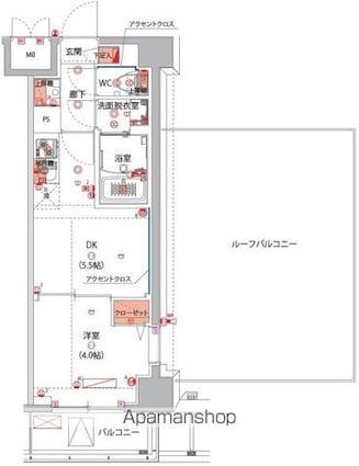 ハーモニーレジデンス東京大島ザ・ガーデン[1DK/25.66m2]の間取図