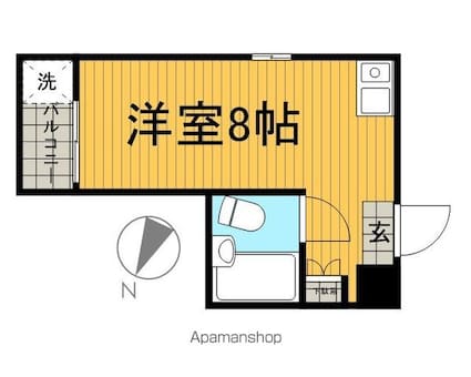 東京都目黒区東山２丁目[1R/17.66m2]の間取図