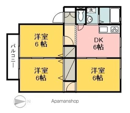 ウィンディアフォーレⅠ[3DK/52.84m2]の間取図