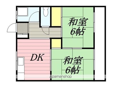 和歌山県和歌山市内原[2DK/38m2]の間取図