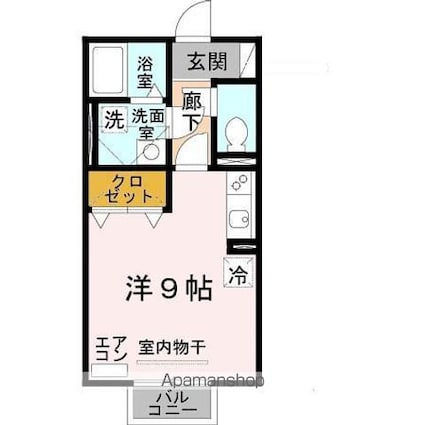 ショコラ・ゲーブルズ[1R/26.72m2]の間取図