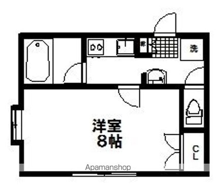 ビューパレス荒巻[1K/20.3m2]の間取図
