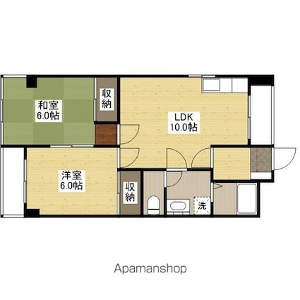 ハイタウン庚午北[2LDK/52.47m2]の間取図
