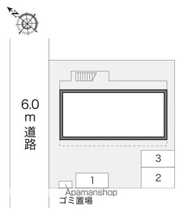 レオパレスサンブロード[1K/19.87m2]の配置図