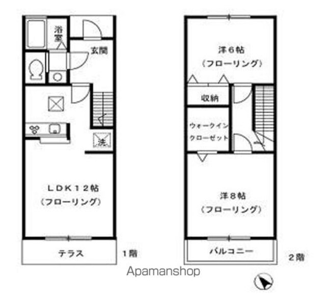 ソシアハイツ　Ａ[2LDK/65.08m2]の間取図