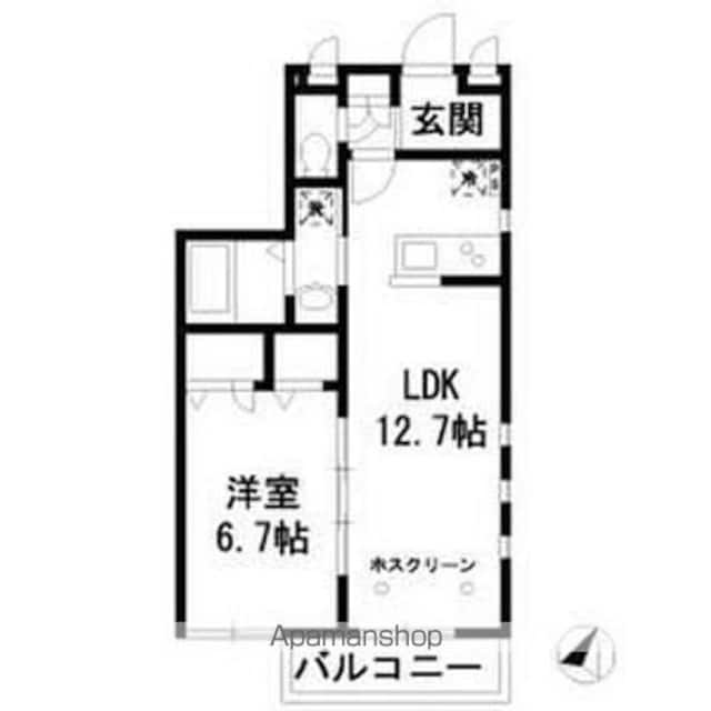 サニー平町[1LDK/45.49m2]の間取図