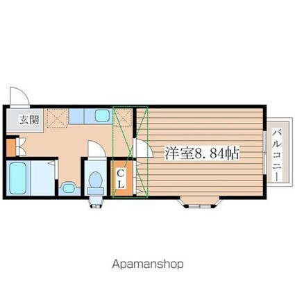 宮城県仙台市青葉区南吉成７丁目[1K/27.82m2]の間取図