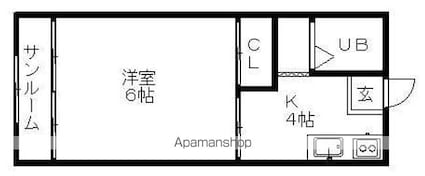 メゾンドール吉野町[1K/20m2]の間取図