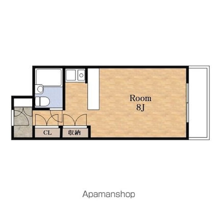 ユウパレス泉佐野中町[1R/26.4m2]の間取図